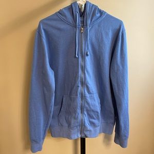 Light Blue Basic Zip-Up Hoodie, Sustainable Brand